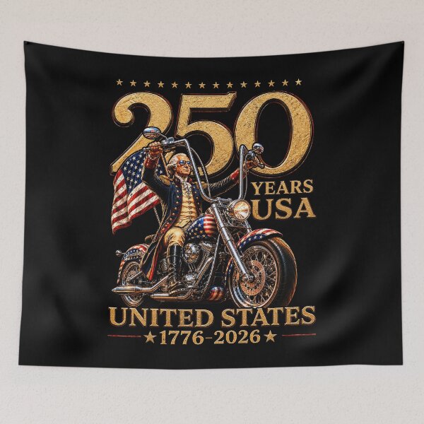 Item preview, 250 Years George Washington Riding a Motorcycle 1776-2026 designed and sold by elongatedjazz.