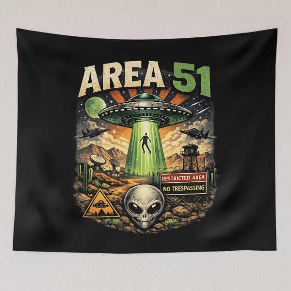 Item preview, Area 51 UFO Abduction - Retro Alien Mystery designed and sold by SidTastic .