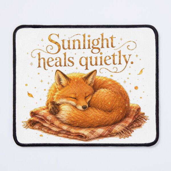 Item preview, Sleepy Fox Sunlight Heals Quietly Sunflower Sunset designed and sold by AQUILAKREO.