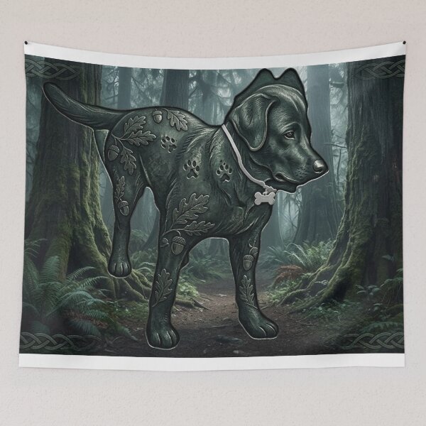Item preview, Mystical Forest Black Labrador Retriever designed and sold by AirCrayons27.