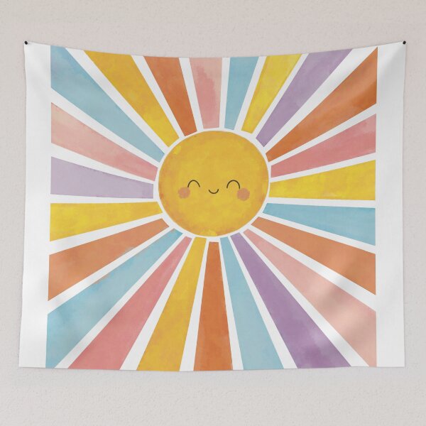 Item preview, Sunny Smiles Watercolor Sun | Whimsical Art for Kids & Sun Lovers designed and sold by Becky-Poppins.