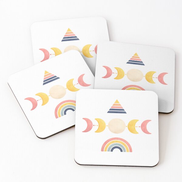 Item preview, Boho Moon Phase Rainbow Minimalist Fashion designed and sold by SoftSproutstu.