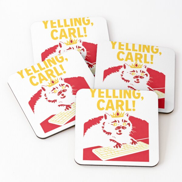 Item preview, I Am Yelling Carl Funny Angry Cat Meme Retro designed and sold by WhatTheSnail.