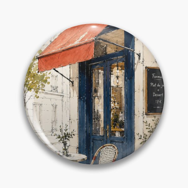 Item preview, French Café Sketch Art | Paris Bistro Watercolor Art  designed and sold by CARRAANN.