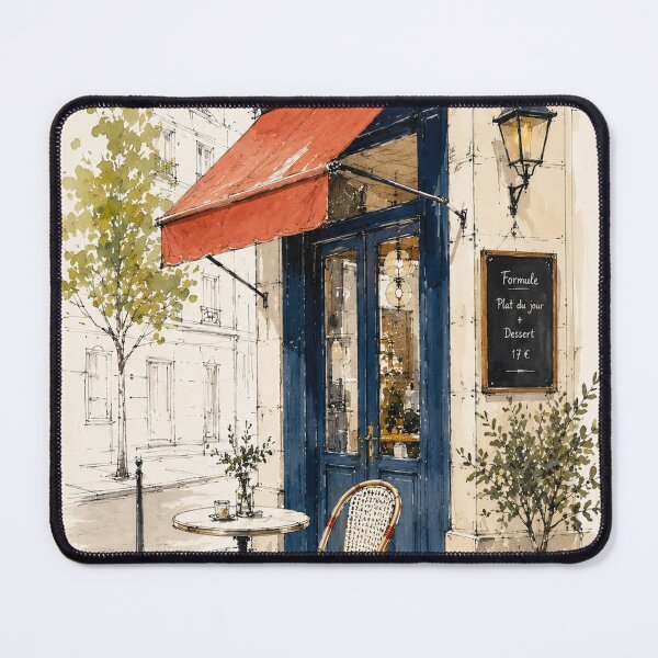 Item preview, French Café Sketch Art | Paris Bistro Watercolor Art  designed and sold by CARRAANN.