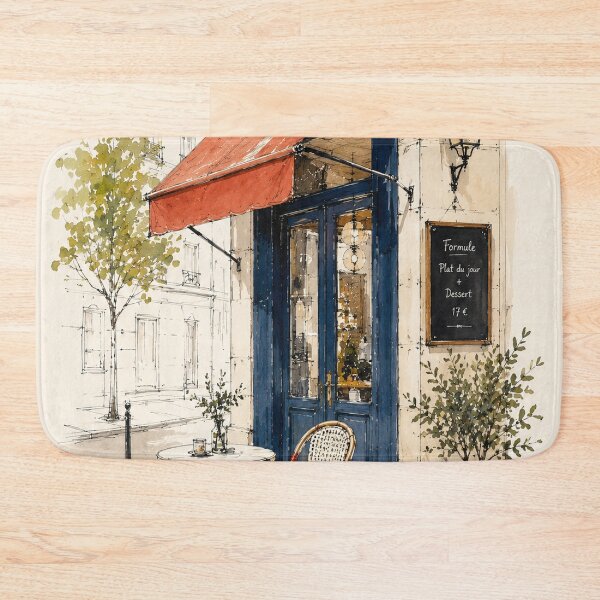 Item preview, French Café Sketch Art | Paris Bistro Watercolor Art  designed and sold by CARRAANN.
