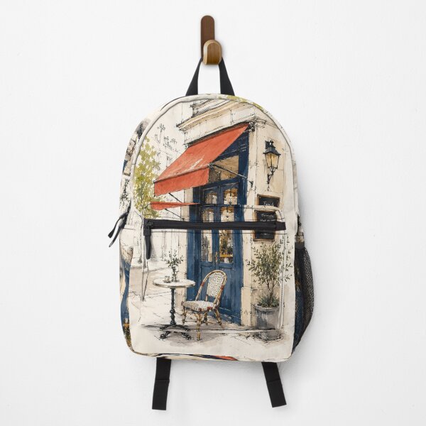 Item preview, French Café Sketch Art | Paris Bistro Watercolor Art  designed and sold by CARRAANN.