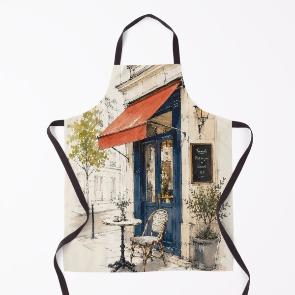 Item preview, French Café Sketch Art | Paris Bistro Watercolor Art  designed and sold by CARRAANN.