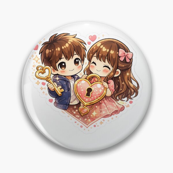 Item preview, Cute Couple with Heart Lock and Key Sticker Art designed and sold by tommytvkids.