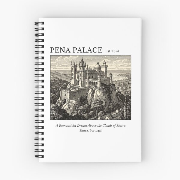 Item preview, Pena Palace Vintage Engraving Art Print | Romanticist Dream Sintra Portugal | UNESCO World Heritage Wall Decor designed and sold by Panom Suavichien.