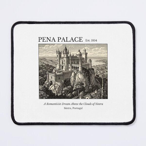 Item preview, Pena Palace Vintage Engraving Art Print | Romanticist Dream Sintra Portugal | UNESCO World Heritage Wall Decor designed and sold by Panom Suavichien.