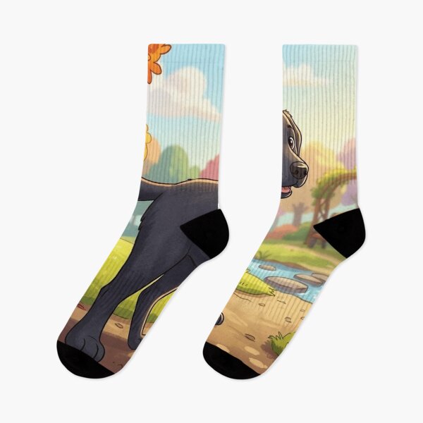 Item preview, Cute Happy Black Labrador Retriever in a Sunny Park  designed and sold by AirCrayons27.