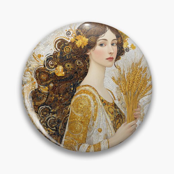 Item preview, Virgo Zodiac Art - Vintage Nouveau Earth Goddess designed and sold by KissMyBerry.