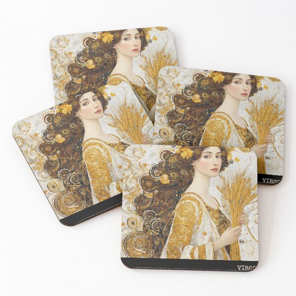 Item preview, Virgo Zodiac Art - Vintage Nouveau Earth Goddess designed and sold by KissMyBerry.