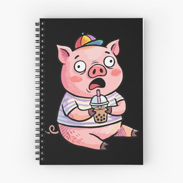 Item preview, Shocked Chibi Swine with Rainbow Beanie designed and sold by Emegan Print Art.