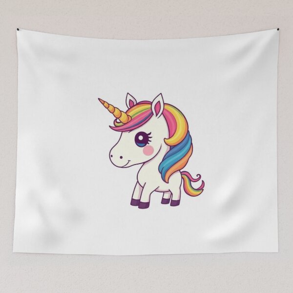 Item preview, Cute Kawaii Unicorn Rainbow Mane Vintage Retro Cartoon designed and sold by Higherclothing.