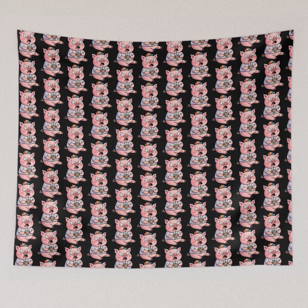 Item preview, Shocked Chibi Swine with Rainbow Beanie designed and sold by Emegan Print Art.