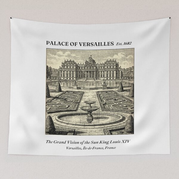 Item preview, Palace of Versailles Vintage Engraving Art Print | Sun King Louis XIV Grand Baroque Palace | Île-de-France France Wall Decor designed and sold by Panom Suavichien.