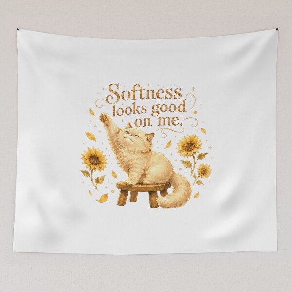 Item preview, Golden Hour Cat Softness Looks Good On Me Sunflower designed and sold by AQUILAKREO.