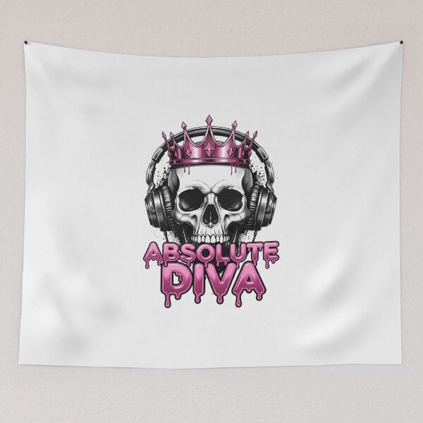 Item preview, Edgy Grunge Skull Absolute Diva Y2K Tiara Graphic designed and sold by DripCultureLab.