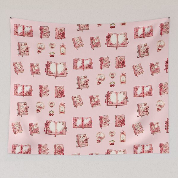 Item preview, Cherrycore Coquette Journal Sticker Set with Pink Bows, Cherry Blossoms and Vintage Diary Clipart designed and sold by looplandger.