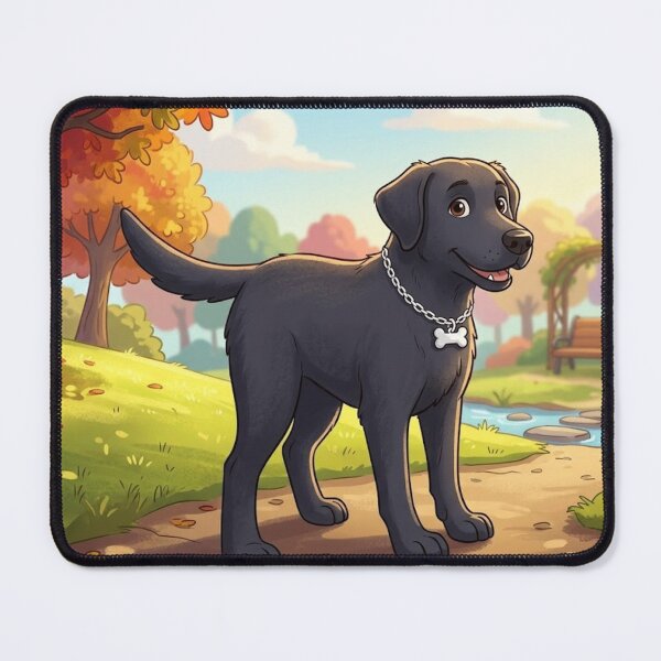 Item preview, Cute Happy Black Labrador Retriever in a Sunny Park designed and sold by AirCrayons27.
