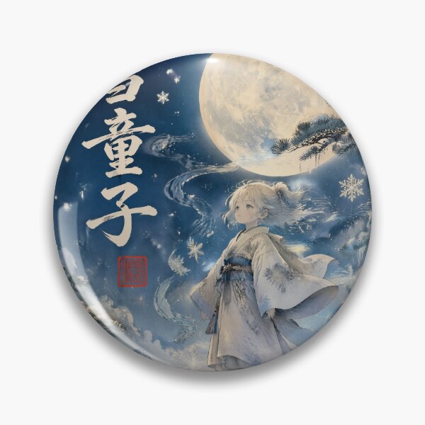 Item preview, Yuki Warashi Moonlit Snow Spirit | Japanese Winter Yokai Folklore Art designed and sold by kaxymax.