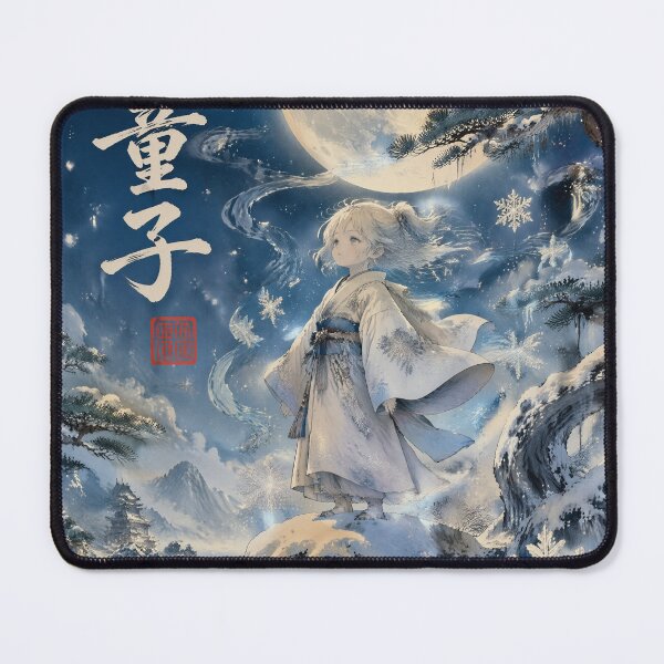 Item preview, Yuki Warashi Moonlit Snow Spirit | Japanese Winter Yokai Folklore Art designed and sold by kaxymax.