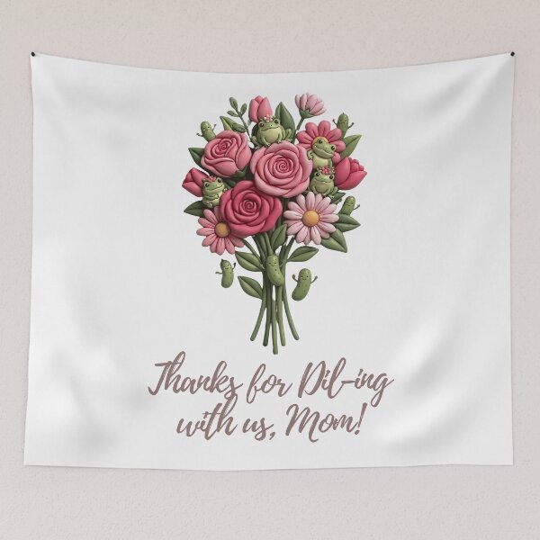 Item preview, Funny Mother’s Day Gift – Thanks for Dill-ing With Us Mom Cute Pickle & Frog Flower Bouquet Design | Funny Mom Shirt, Mom Mug, Cute Mother’s Day Gift Idea designed and sold by Basma Designs | Funny Shirts, Stickers & Mugs.