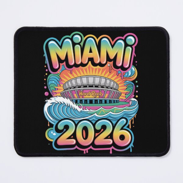 Item preview, Miami 2026 Ocean Wave Football T-Shirt V3 designed and sold by DarylWelsh2024.