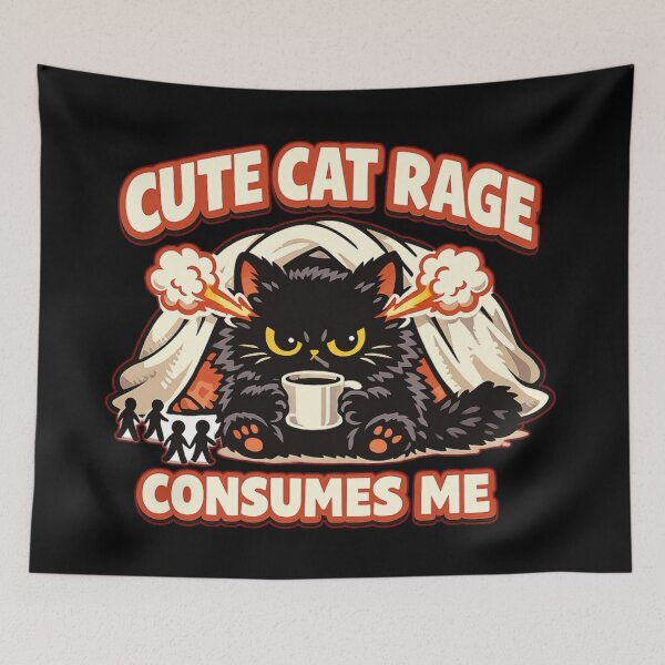 Item preview, Cute Cat Rage Consumes Me Social Battery Low Cat Meme designed and sold by HiPatti.