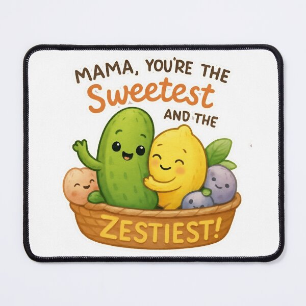 Item preview, Mama You're The Sweetest & Zestiest Cute Fruit Family | Funny Mother's Day Gift | Kawaii Pickle Lemon Mom Design for T-Shirt, Sticker, Mug designed and sold by Basma Designs | Funny Shirts, Stickers & Mugs.
