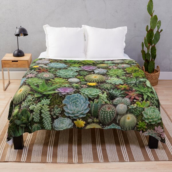 Item preview, Lush Green Succulent and Cactus Garden Pattern designed and sold by 21 Tulips.