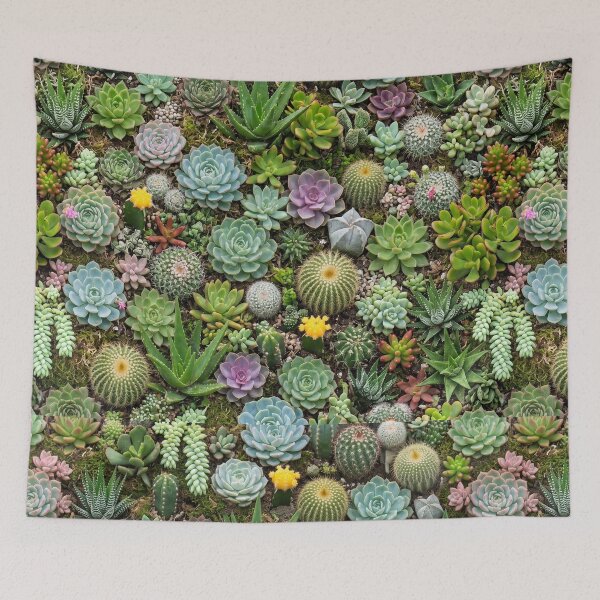 Item preview, Lush Green Succulent and Cactus Garden Pattern designed and sold by 21 Tulips.