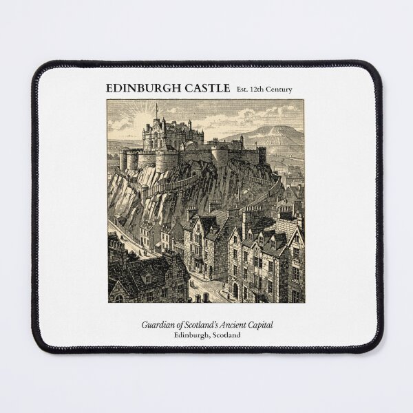 Item preview, Edinburgh Castle Vintage Engraving Art Print | Guardian of Scotland's Ancient Capital | Edinburgh Scotland Wall Decor designed and sold by Panom Suavichien.