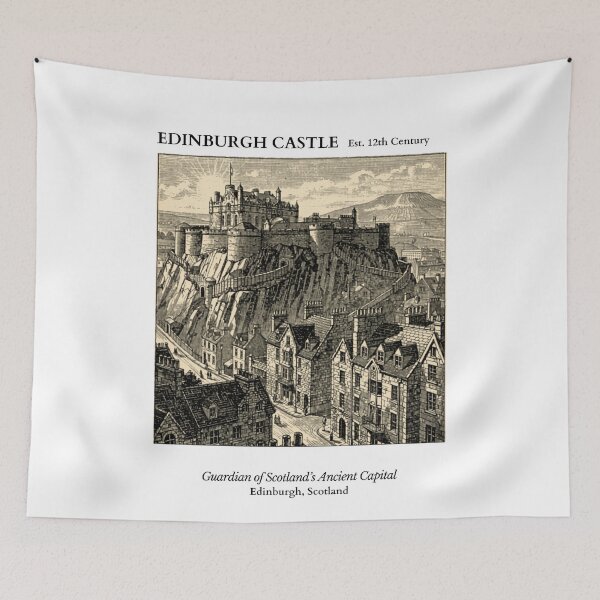 Item preview, Edinburgh Castle Vintage Engraving Art Print | Guardian of Scotland's Ancient Capital | Edinburgh Scotland Wall Decor designed and sold by Panom Suavichien.