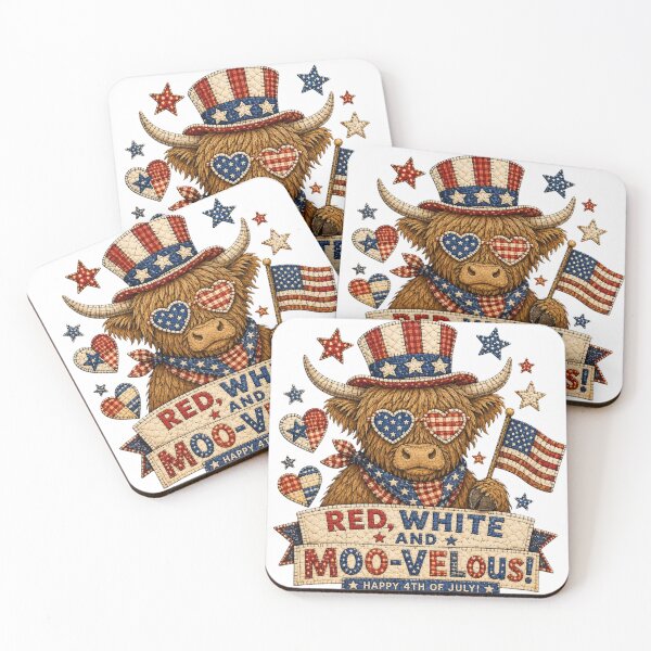 Item preview, Patriotic Highland Cow Red White And Moo Velous designed and sold by vampbabe54.