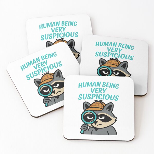 Item preview, Human Being Very Suspicious – Funny Detective Raccoon Design designed and sold by Apotheosis by Irie Meraki.