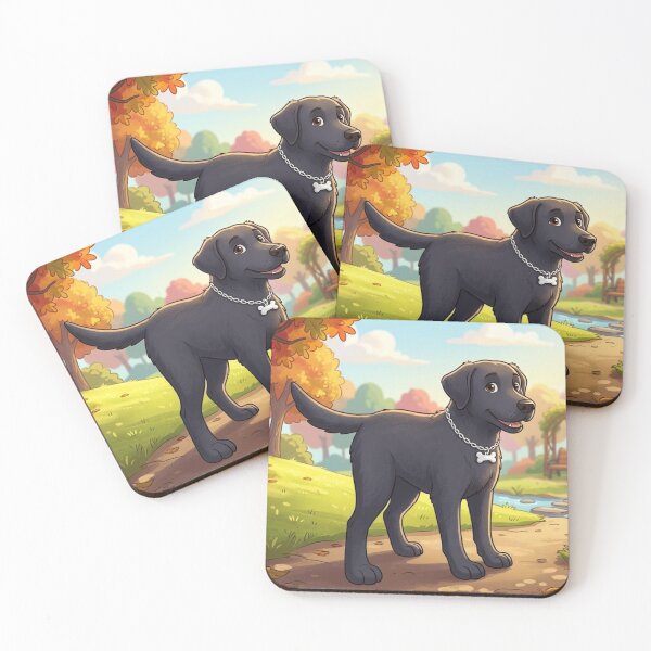 Item preview, Cute Happy Black Labrador Retriever in a Sunny Park  designed and sold by AirCrayons27.