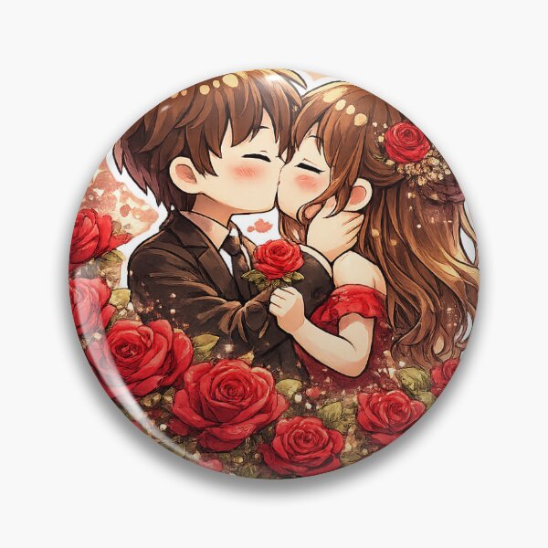 Item preview, Romantic Kissing Couple in a Floral Heart Sticker Art designed and sold by tommytvkids.