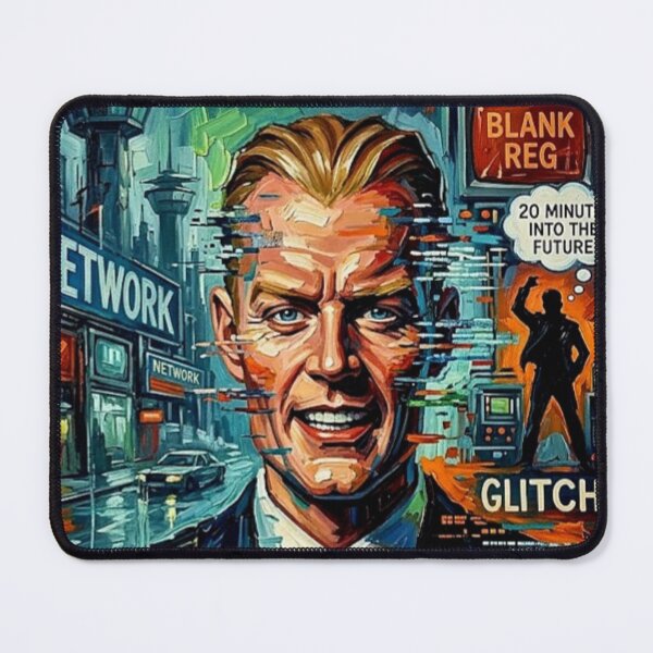 Item preview, Max Headroom Poster – Retro 1980s Cyberpunk Sci-Fi Impasto Oil Painting designed and sold by Art's Diner.