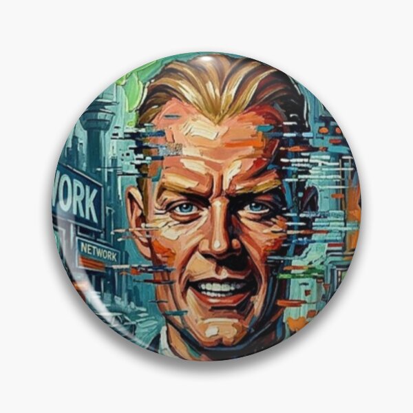 Item preview, Max Headroom Poster – Retro 1980s Cyberpunk Sci-Fi Impasto Oil Painting designed and sold by Art's Diner.