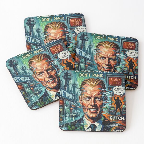 Item preview, Max Headroom Poster – Retro 1980s Cyberpunk Sci-Fi Impasto Oil Painting designed and sold by Art's Diner.