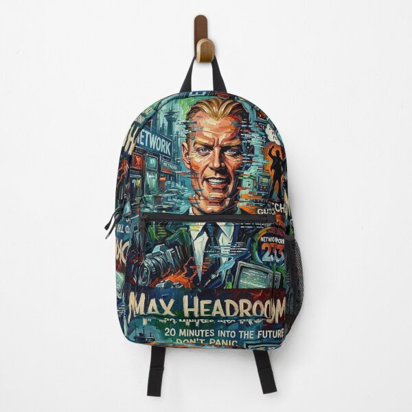 Item preview, Max Headroom Poster – Retro 1980s Cyberpunk Sci-Fi Impasto Oil Painting designed and sold by Art's Diner.