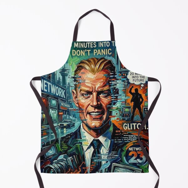 Item preview, Max Headroom Poster – Retro 1980s Cyberpunk Sci-Fi Impasto Oil Painting designed and sold by Art's Diner.