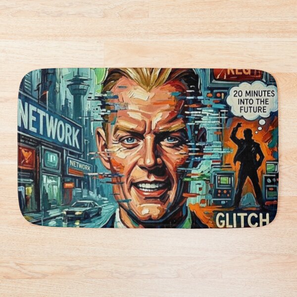 Item preview, Max Headroom Poster – Retro 1980s Cyberpunk Sci-Fi Impasto Oil Painting designed and sold by Art's Diner.