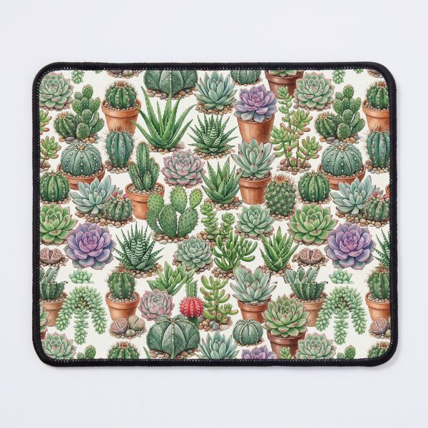 Item preview, Cute Kawaii Watercolor Potted Cacti and Succulents Pattern designed and sold by 21 Tulips.