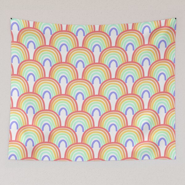 Item preview, Seamless Hand drawn Rainbow Pattern designed and sold by EmeraldMystic.
