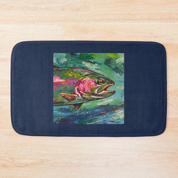 Item preview, Vibrant Rainbow Trout Impressionist Acrylic Painting designed and sold by madtide.