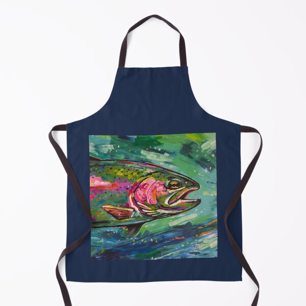 Item preview, Vibrant Rainbow Trout Impressionist Acrylic Painting designed and sold by jmillerstudio.
